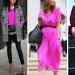 Fuchsia color in clothes - combination Combination of fuchsia and blue in clothes